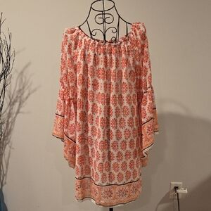 Elegant Coral Floral Women's Swim Coverup